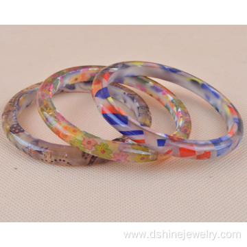 Plastic Bangle With Patterns Printed Resin Bangles For Women